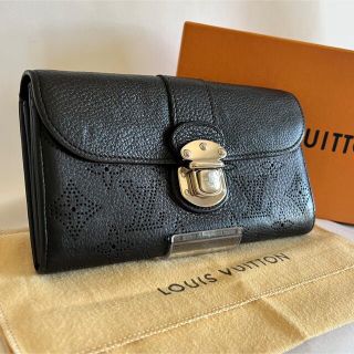 ルイヴィトン(LOUIS VUITTON)の【良品】ルイヴィトン　ポルトフォイユ・アメリア　モノグラム　マヒナ　ノワール(財布)