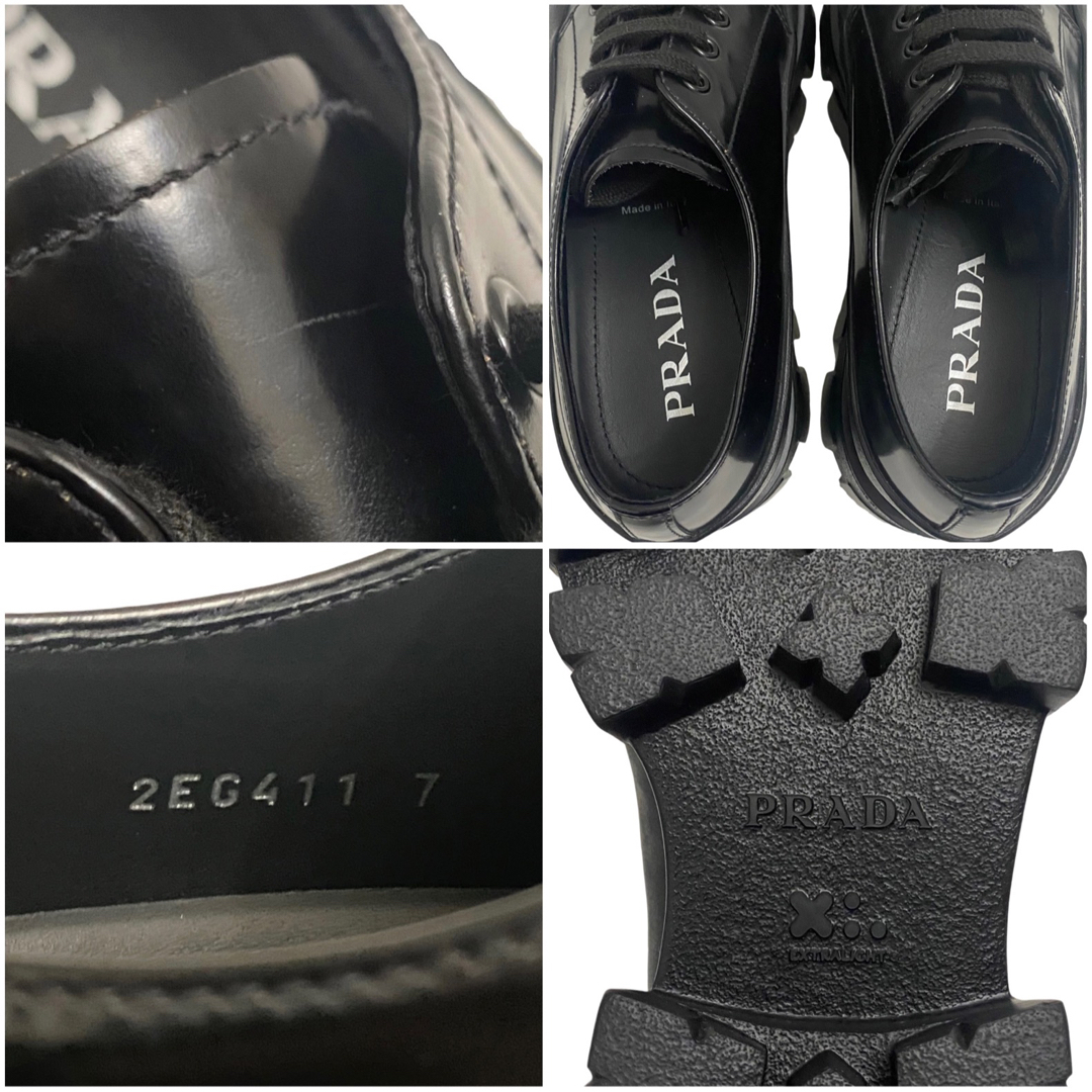 PRADA - PRADA プラダ MONOLITH モノリス スクエアトゥ ダービー PRADA - PRADA プラダ MONOLITH モノリス スクエアトゥ ダービー