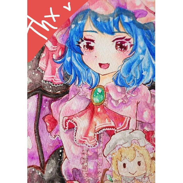 【完売】手描きイラスト 東方project レミリア・スカーレット 東方