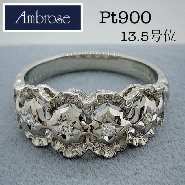 Ambroseアンブローズ☆Pt900、K18YG、D0.31ct、コンビリング