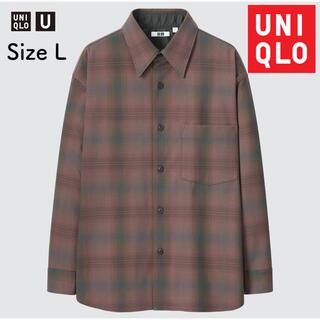 ユニクロ(UNIQLO)のUNIQLO U ヘビーフランネルオーバーサイズシャツ(長袖)　パープル(シャツ)