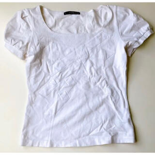 フォクシー(FOXEY)のフォクシーニューヨーク　パフスリーブTシャツ　リボンモチーフ　40（M）(Tシャツ(半袖/袖なし))