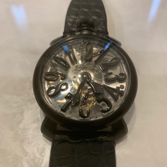 トップ GaGa MILANO - 稼働品 ガガミラノ マヌアーレ 48 スケルトン
