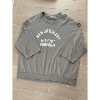 ジーユー(GU)の着用少【GU】メンズ　グレー　オーバーサイズ　トップス　サイズXL(Tシャツ/カットソー(半袖/袖なし))