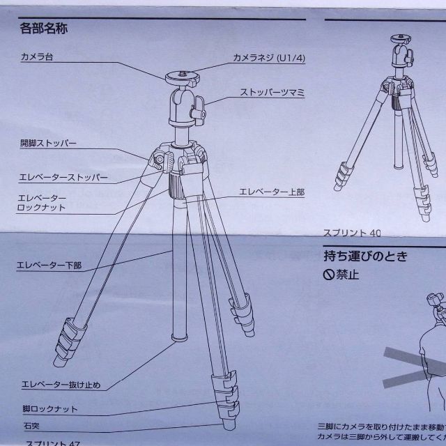 カメラ用三脚　SLIK　スリック　★SPRINT 40★　赤　レッド★ハイキング スポーツ/アウトドアのアウトドア(登山用品)の商品写真