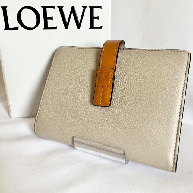 LOEWE 二つ折り財布 ロエベ バーティカル ミディアム ウォレット ベージュ