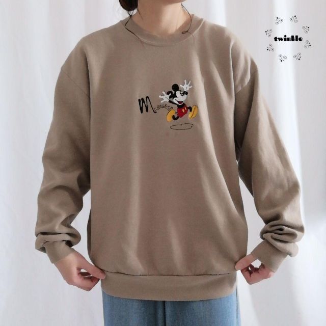 90s Disneyディズニー ミッキー 刺繍 スウェット  A2198