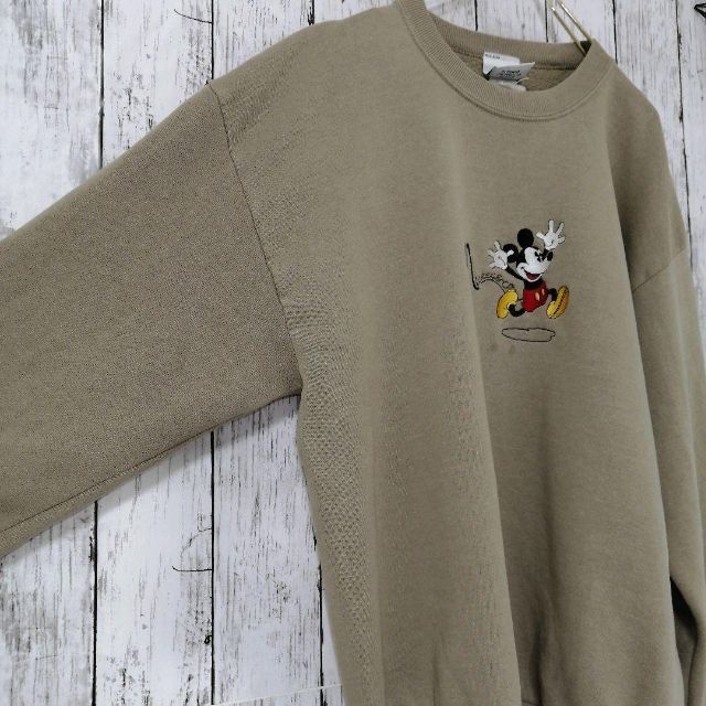 90s Disneyディズニー ミッキー 刺繍 スウェット  A2198
