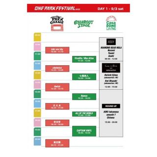 ONE PARK FESTIVAL9/3土曜1日券ワンパーク(音楽フェス)