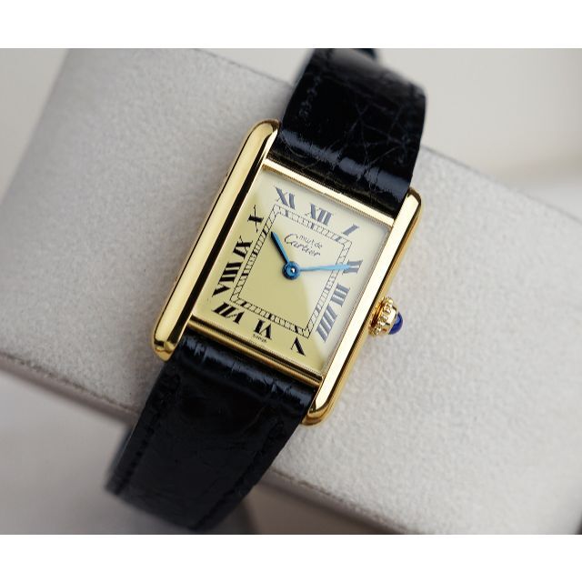 美品 カルティエ マスト タンク アイボリー ローマン SMCartier39CARTIER