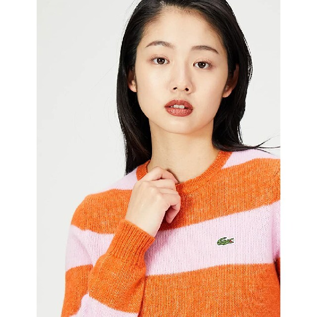 LACOSTE - LACOSTE ラコステ アルパカブレンドクルーネックストライプ