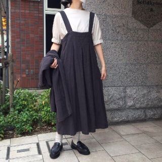 ネストローブ(nest Robe)のネストローブ♡起毛リネンフレアジャンパースカート(ロングワンピース/マキシワンピース)