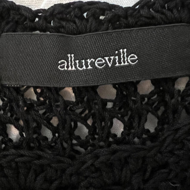 allureville(アルアバイル)のallureville アルアバイル クロシェニット ワンピース　黒 レディースのワンピース(ロングワンピース/マキシワンピース)の商品写真