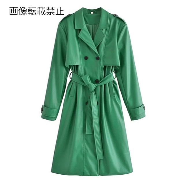 8月新作8894◇green グリーン トレンチコート