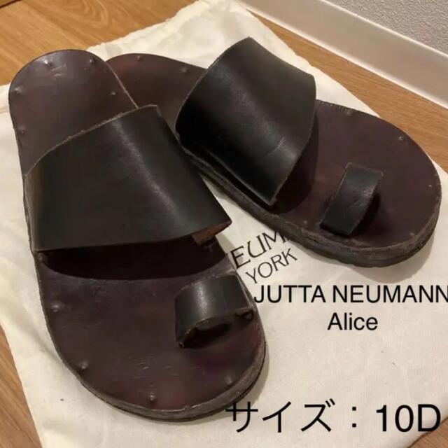 サンダル[美品] ユッタニューマン アリス レザーサンダル ブラック 10D