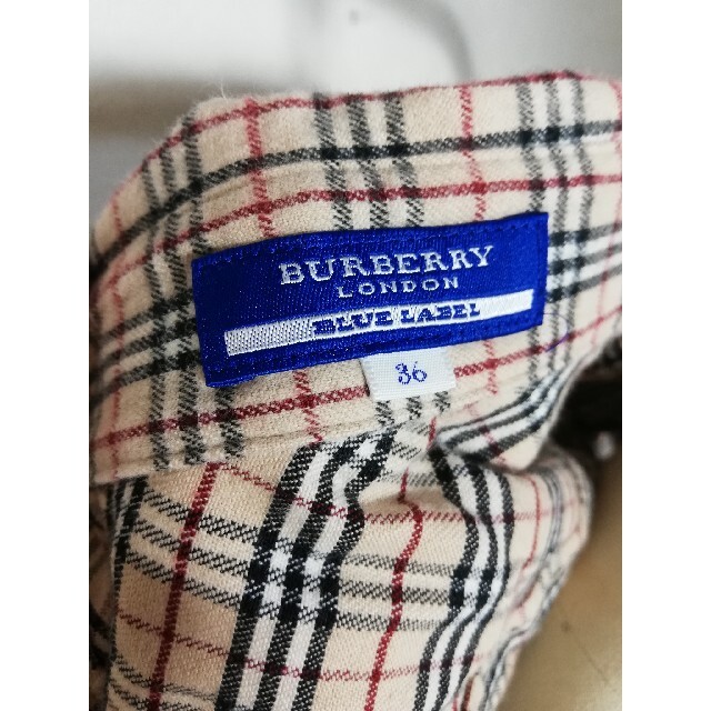 BURBERRY　LONDON ノバチェックシャツ　36　ブルーレーベル　美品