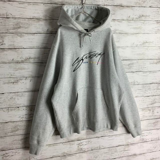 希少デザイン STUSSY ステューシー グレーパーカー パーカー