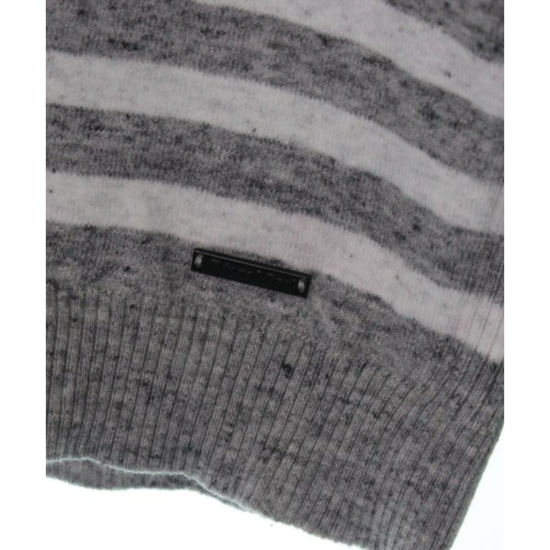 DIESEL(ディーゼル)のDIESEL ディーゼル ニット・セーター XS グレーx白(ボーダー) 【古着】【中古】 メンズのトップス(ニット/セーター)の商品写真