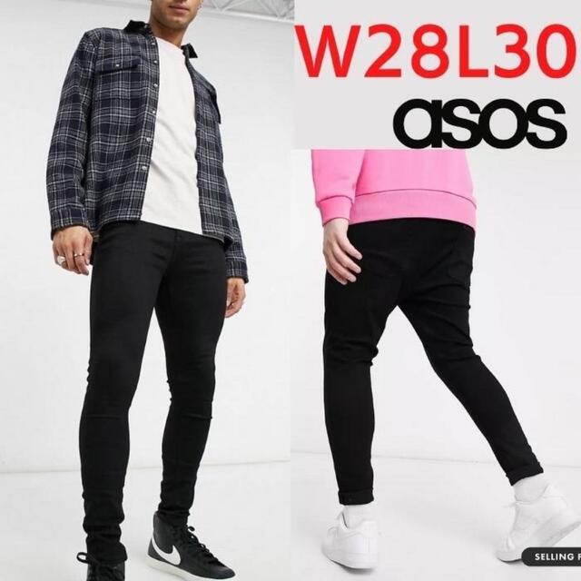 ASOS ストレッチスーパースキニージーンズ　W28L30 ブラック　エイソス