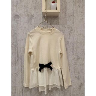 ブランシェス(Branshes)の【お値下げ】超美品★ブランシェスリブリボンカットソー130(Tシャツ/カットソー)