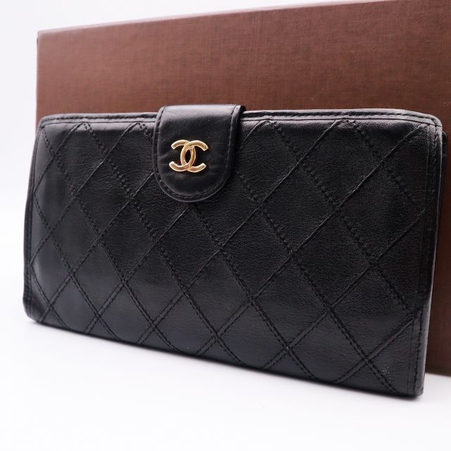 CHANEL シャネル ビコローレ 長財布 がま口 黒|ファッション小物 CHANEL シャネル ビコローレ 長財布 がま口 黒|ファッション小物