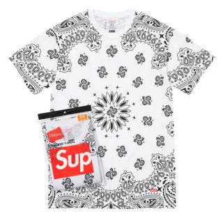 シュプリーム(Supreme)の白 supreme x Hanes / Bandana Tagless Tees(Tシャツ/カットソー(半袖/袖なし))