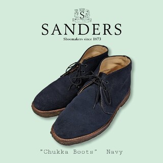 サイズ7 SANDERS Chukka Boots ネイビー(ブーツ)