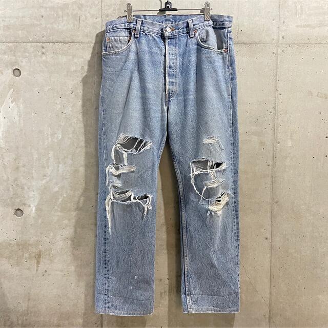 海外ブランド クラッシュ ダメージ usa 501 Levi's デニム グランジ