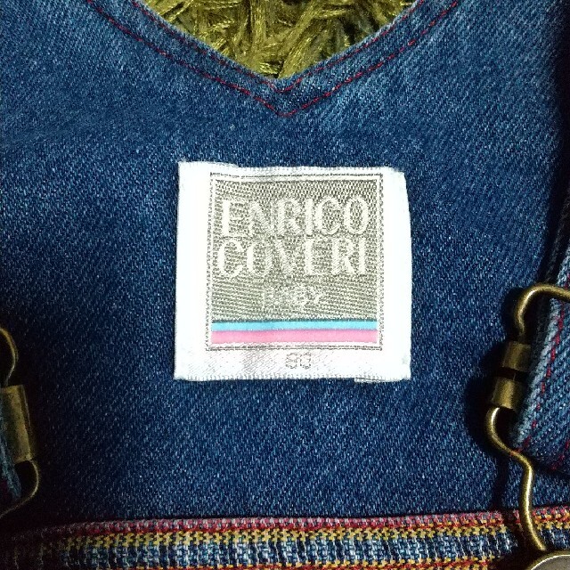 ENRICO COVERI(エンリココベリ)のCOVERIBABY女児デニムオーバーオール80 キッズ/ベビー/マタニティのベビー服(~85cm)(カバーオール)の商品写真