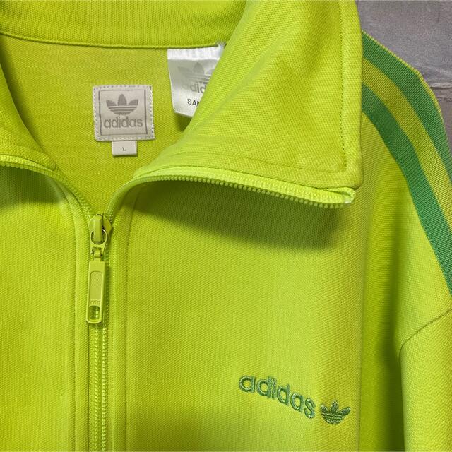 激レア古着90's 万国タグ ライムグリーン adidasトラックジャケット