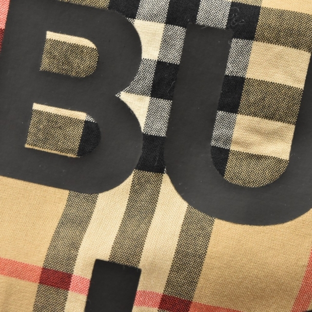 BURBERRY バーバリー 19AW LOGO PRINT CHECK COTTON OVERSIZE SHIRT ノバチェック ブリティッシュチェック バックロゴプリント オーバーサイズ 長袖シャツ 8017567 ベージュ いラインアップ BURBERRY バーバリー ノヴァチェックシャツ ロゴプリント シャツ