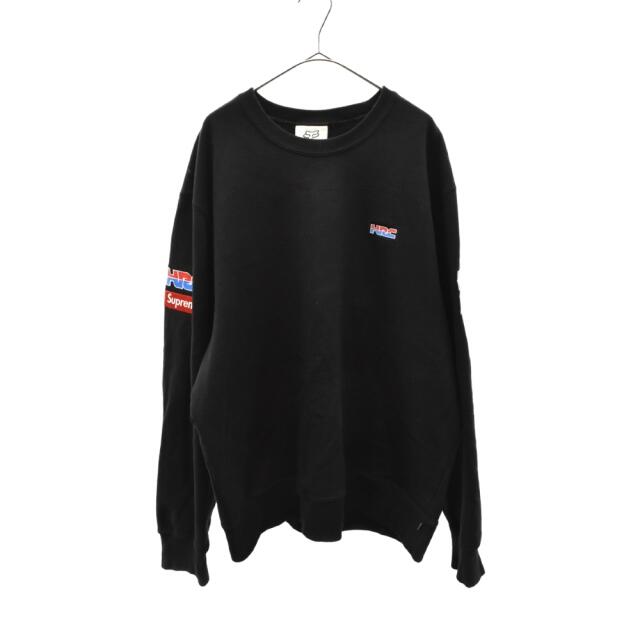 SUPREME シュプリーム 19AW Honda Fox Racing Crewneck HRC ホンダフォックスレーシングクルーネックスウェットトレーナー ブラック