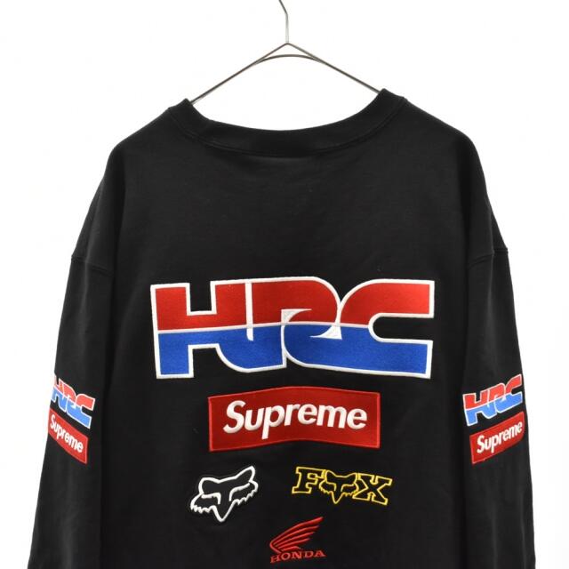 supreme honda fox racing crewneck ブラック L