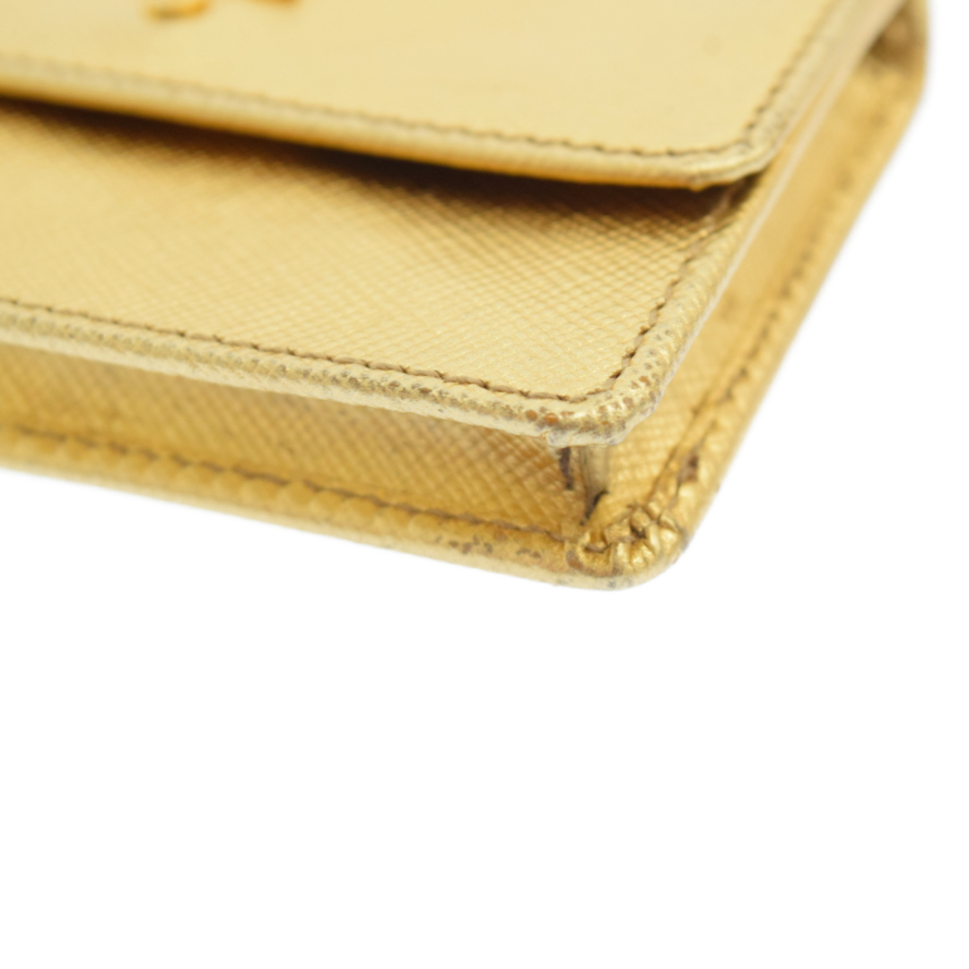 PRADA - PRADA プラダ SAFFIANO METAL レザー 二つ折り カードケース