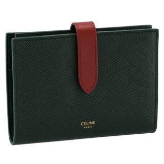 【 美品 】CELINE セリーヌ ラージ ストラップウォレット 折り財布 緑