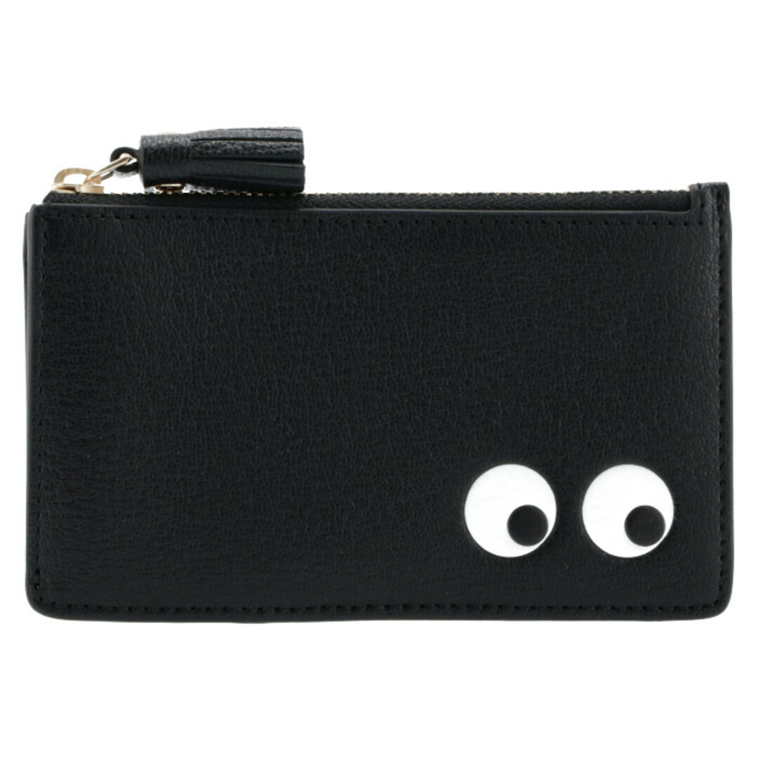 ANYA HINDMARCH EYES カードホルダーコインケース 雑誌で紹介された タッセル付き☆カードケース パスケース 小銭入れ 黒 ブラック ユニセックス