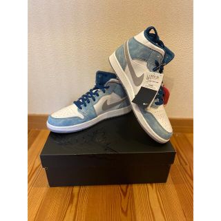 ナイキ(NIKE)のAir Jordan1 mid White/University Blue(スニーカー)