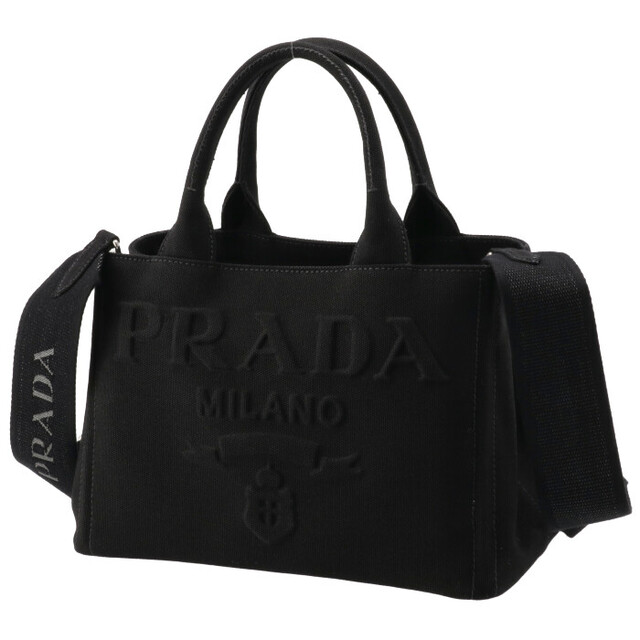 PRADA - PRADA トートバッグ レタリングロゴ コットンキャンバス