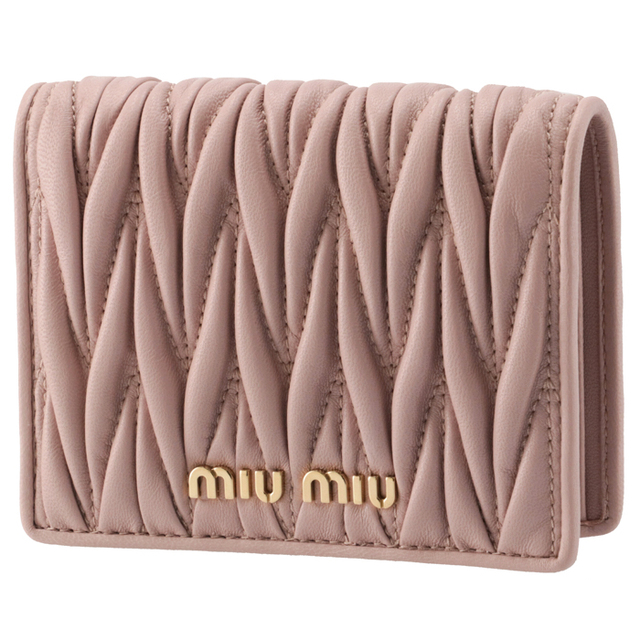 【値下げ】即配送 miumiu マテラッセ 二つ折り財布 ピンク