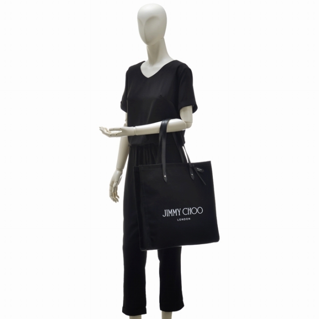 JIMMY CHOO トートバッグ キャンバス LOGO TOTE