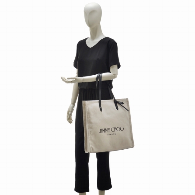 JIMMY CHOO トートバッグ キャンバス LOGO TOTE