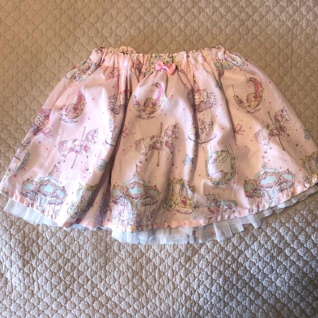 mezzo piano(メゾピアノ)のメゾピアノ　メリーゴーランド　スカート キッズ/ベビー/マタニティのキッズ服女の子用(90cm~)(スカート)の商品写真