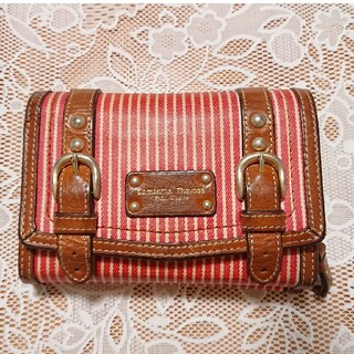 サマンサタバサ(Samantha Thavasa)のサマンサタバサ 財布 かわいい 赤色 ストライプ stripe  二つ折り(財布)