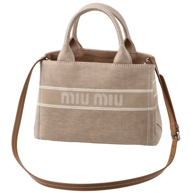 miumiu(ミュウミュウ)のMIU MIU トートバッグ ジャカードロゴデニム レディースのバッグ(ハンドバッグ)の商品写真