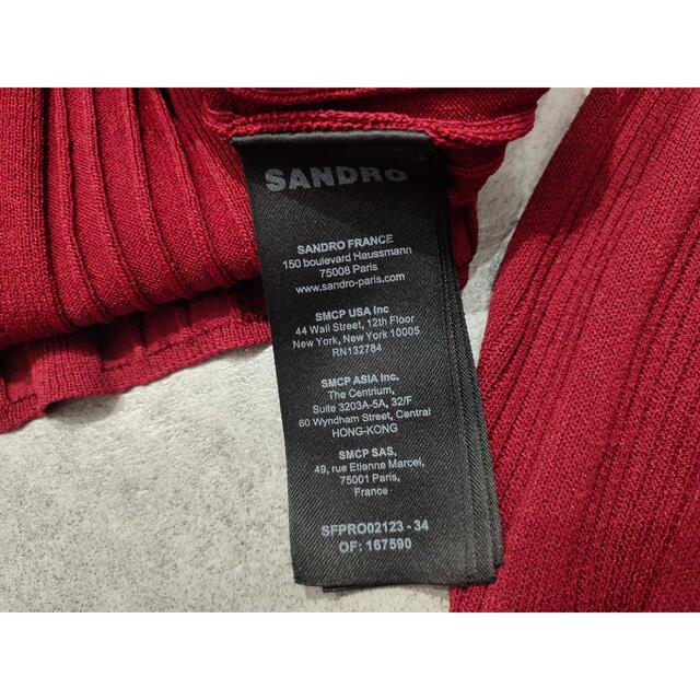 Sandro(サンドロ)の❤️Sandro  新作　新品　赤　長袖ワンピース　2色　綺麗　上品  レディースのワンピース(ひざ丈ワンピース)の商品写真
