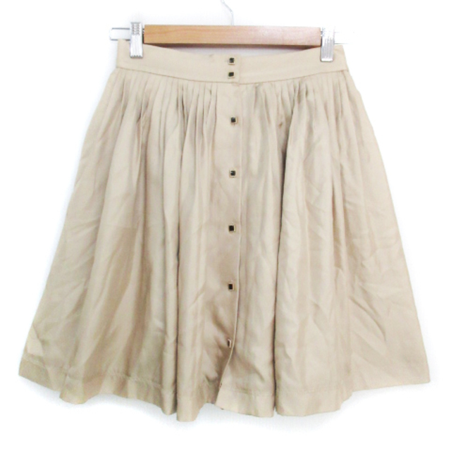 Cynthia Rowley(シンシアローリー)のシンシアローリー フレアスカート ひざ丈 ボタンダウン 2 ベージュ /FF42 レディースのスカート(ひざ丈スカート)の商品写真