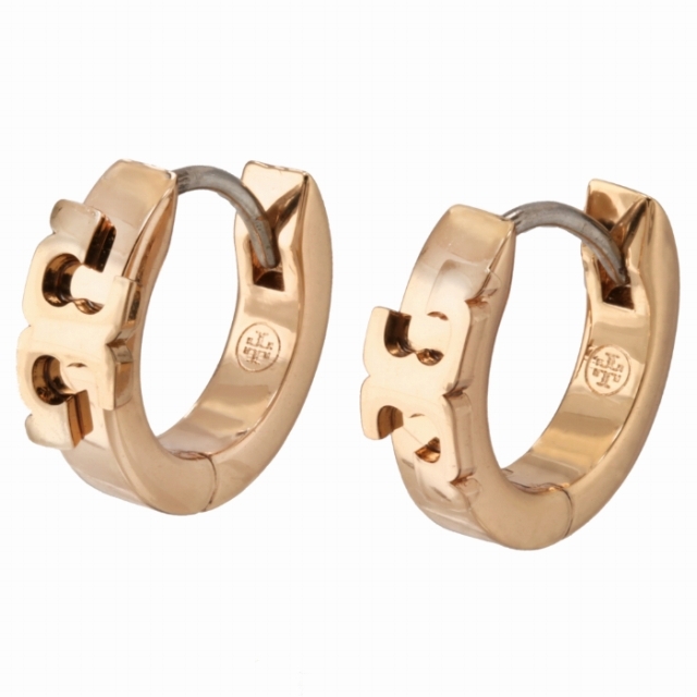 TORY BURCH フープ ピアス SERIF-T HUGGIE HOOP