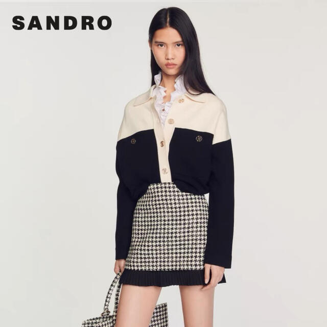 ❤️Sandro 新作　新品　黒白チェック　スカート　綺麗　上下セット　上品 | フリマアプリ ラクマ