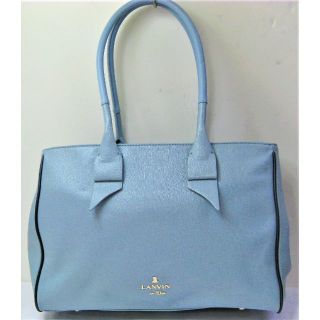 ランバンオンブルー(LANVIN en Bleu)のほぼ未使用 ランバンLANVIN セミショルダー トート スカイブルー№0990(トートバッグ)