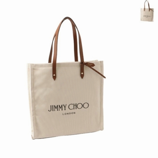 JIMMY CHOO トートバッグ キャンバス LOGO TOTE